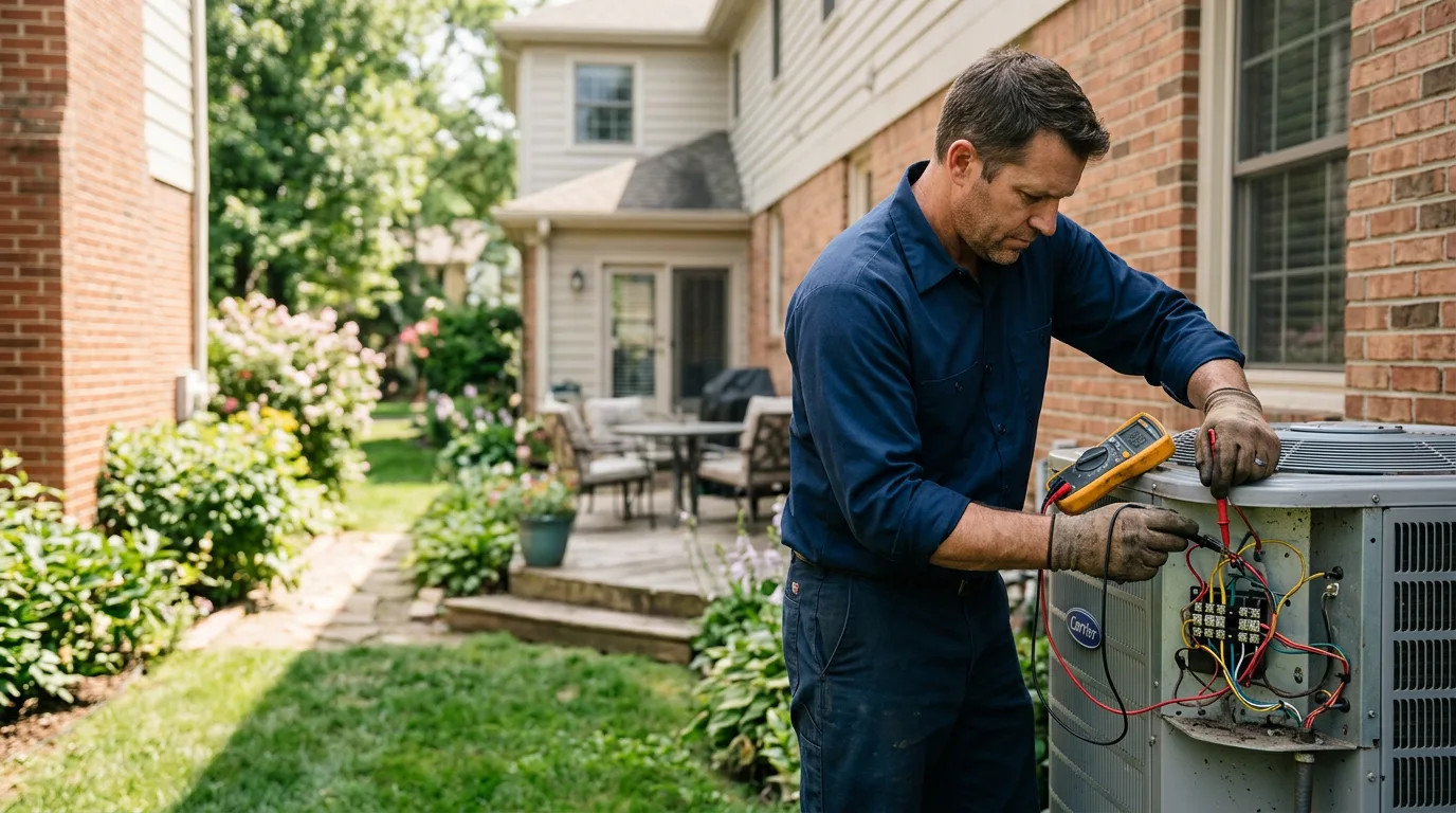 HVAC technician working near Pontiac, MO